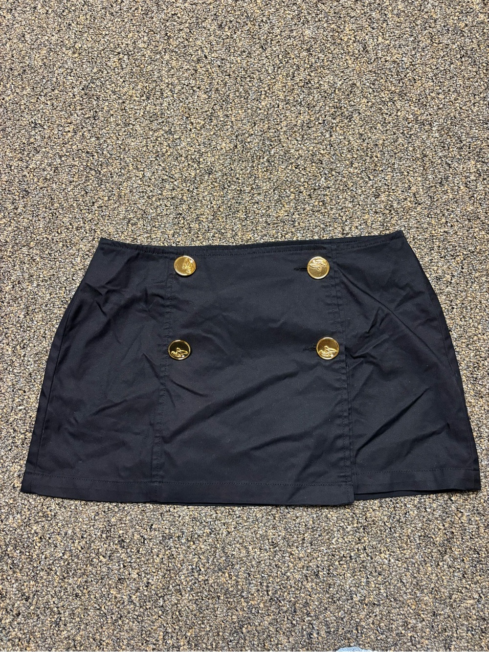 Guess Jeans Black Button-Accent Mini Skirt
